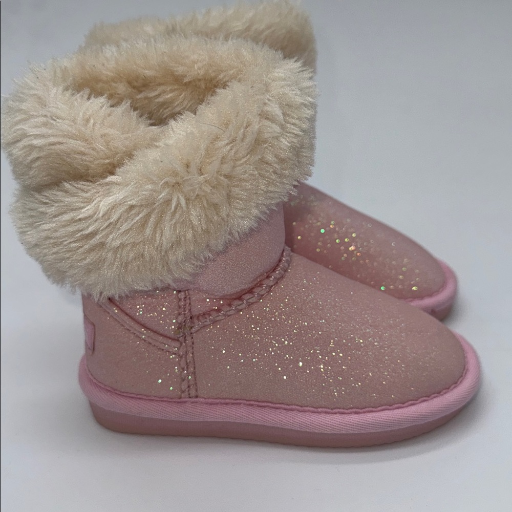 Girls Glitter Furry Boots